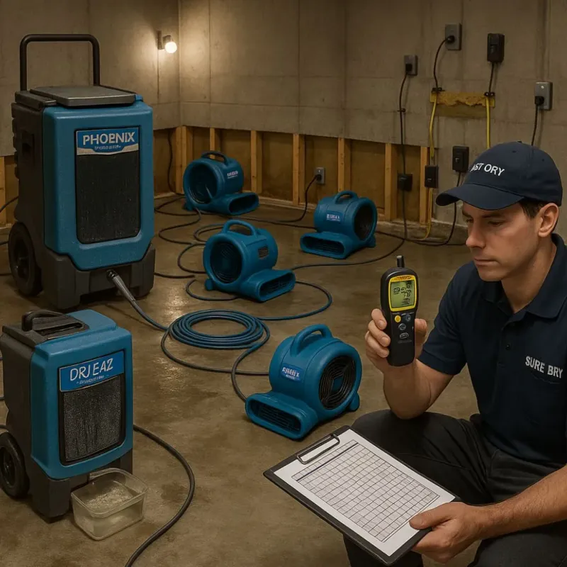 Structural Drying and Dehumidification process in Chippewa Falls, WI
